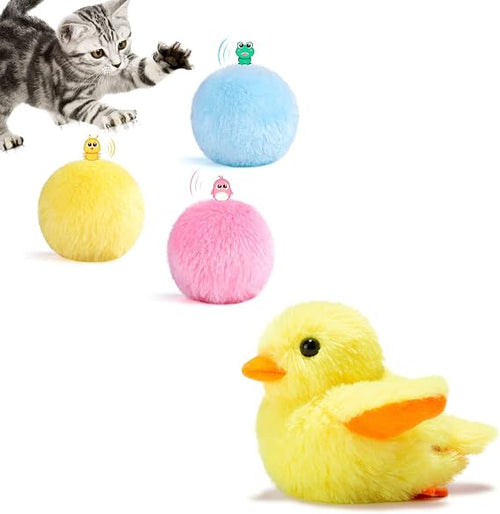 3 Chirping Balls and Flapping Duck Cat Toy