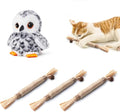 3 Pack Silvervine Cat Chew Toys and Flapping Snowy Owl