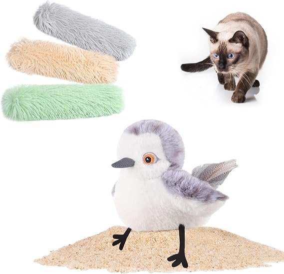 Flapping Sandpiper and 3 Pack Cat Pillows Catnip Toys